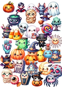 39 2-inch Halloween Stickers for Laptops Notebooks Journals Glossy Scrapbooking - Picture 1 of 1
