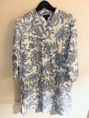 Camisón Miss Elaine Relax Talla Grande Azul Floral Broches Boho Playa Foto 1 de 4