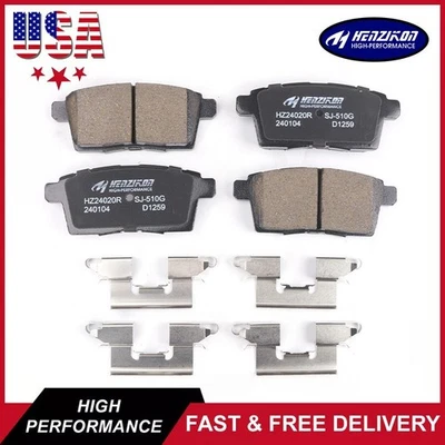Rear Ceramic Brake Pads with Hardware Fits Ford Edge Lincoln MKX Mazda CX-7 CX-9 - Image 1 of 4
