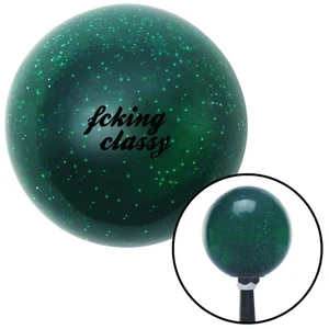 Black Fcking Classy Green Metal Flake Shift Knob w/ M16x1.5 Insert Shifter Auto - Picture 1 of 19