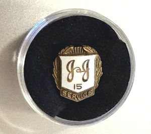 Vintage Employee Service Award Pin: Johnson & Johnson 15 Jahre; 10K massives Gold 2,6 Gramm - Bild 1 von 2
