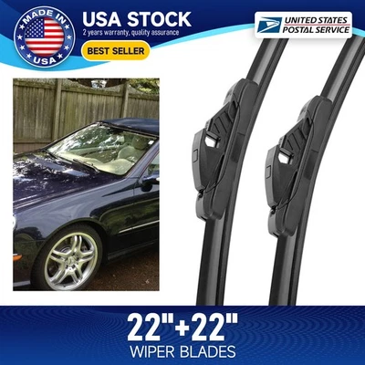 Windshield Wiper Blades High Quality 22"& 22"Inch For Mercedes-Benz CLK350 06-09 — 第 1/4 张图片