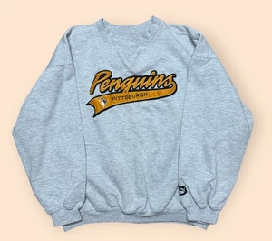 Vintage 1990s Pittsburgh Penguins Puma Crewneck Sweatshirt Medium Gray Vintage 90s - Bild 1 von 4
