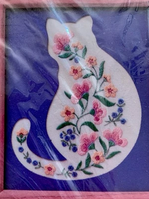 Creative Circle Cat ‘n Mat Crewel Embroidery Kit #0556 NEW - Image 1 of 3