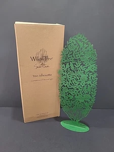 2013 Willow Tree Silhouette durchbohrt - Metall grüner Baum Hintergrund Demdaco 14" EUC - Bild 1 von 5