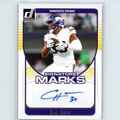 2024 Panini Donruss - Signature Marks C.J. Ham #SMA-CHA - Minnesota Vikings - Image 1 of 2