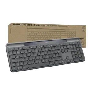 Logitech Signature Slim Solar+ K980 for Business, Wireless Keyboard, Quiet Typin - Picture 1 of 10