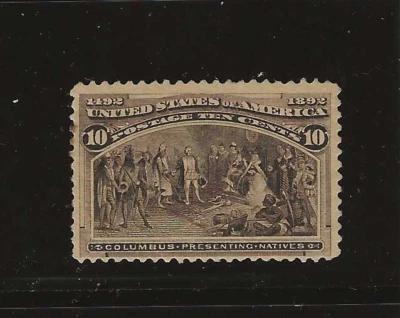 US Scott #237 mint never hinged 10c blk brown Columbian Exposition 1893 og f/vf - Image 1 of 2