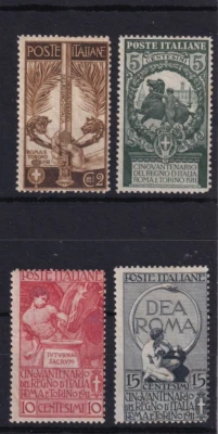 1911 Italy Jubilee of the Kingdom of ltaly set of 4 MLH SG#86-89 - Image 1 of 3