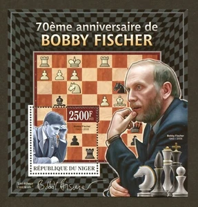 Niger Sc# 1209, Chess Champion Bobby Fischer, Souv. Sheet, VF MNH, SCV: $10.00 - Picture 1 of 1