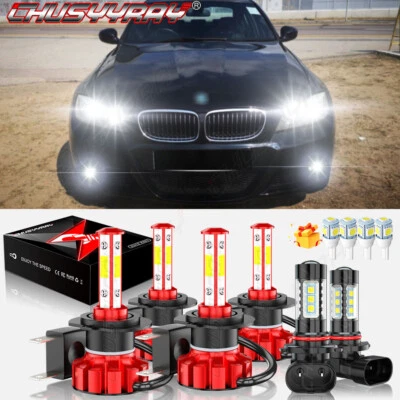 For BMW 323i 1999-2000 6x 6000K LED Hi/Lo Beam Headlight + Fog Light Bulbs Kit - Imagem 1 de 4