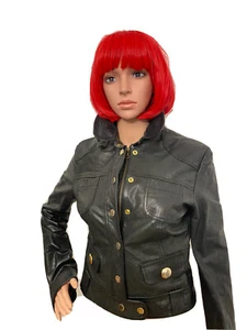 🔥DOLCE & GABBANA 🔥SZ 42/SBLACK LEATHER MOTO MOTORCYCLE JACKET AUTHENTIC❤️ - Picture 1 of 12