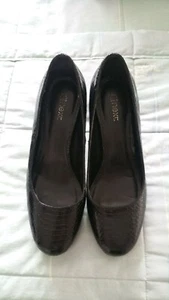 Next ladies black mock crock high heel shoes with platform size 38.5 - Picture 1 of 8