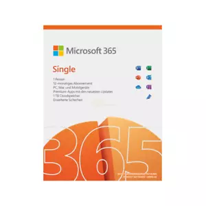 Microsoft 365 Single (Office 365) 5 Geräte 1 Jahr Download ESD-Key per eMail EU - Bild 1 von 6