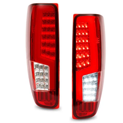 For Chevy Colorado GMC Canyon 2004-2012 Red/Chrome LED Tail Lights Brake Lamps - Image 1 of 4