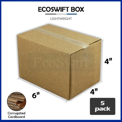 5 6x4x4 EcoSwift Cardboard Packing Moving Shipping Boxes Corrugated Box Cartons