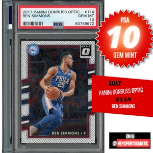 BEN SIMMONS 2017-18 PANINI DONRUSS OPTIC non RC #114 PSA 10 GEM MINT! - Picture 1 of 9