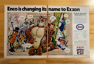 1972 Vintage Print Ad Enco Name Change To Exxon 20-1/2"x14" - Picture 1 of 1