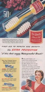 1944 Dr. West's Miracle-Tuft Toothbrush: Anti-Soggy Vintage Print Ad - Picture 1 of 1