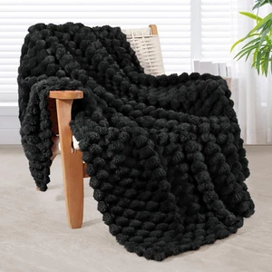 Whale Flotilla Throw Blanket for Couch with Jacquard Pattern, Fuzzy Soft Cozy Ex - Picture 1 of 9