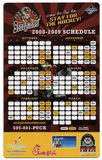 2008-09 New Mexico Scorpions CHL MAGNET Hockey Schedule !!! Chick-Fil-A