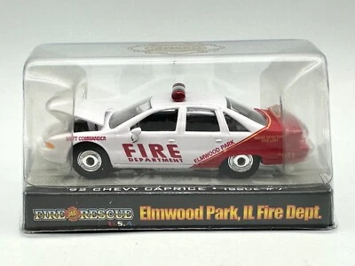 Racing Champions 1992 Chevy Caprice, Elmwood Park, IL Fire Dept., Red, 1:64 - Image 1 of 4