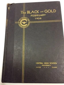 Used Black & Gold Providence RI Feb 1936 Central H S Yearbook Lots Writing 434A - Picture 1 of 12