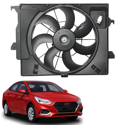 Radiator Condenser Fan Assembly Fit HY3115136 2012-2017 Hyundai Accent; Rio Rio5 — 第 1/4 张图片