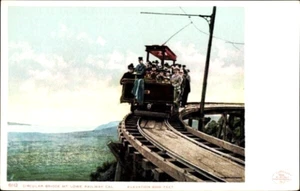 c.1899 ROUND BRIDGE at Mount Lowe, California, Lot in the Train 9; Tinted, NM - Bild 1 von 2