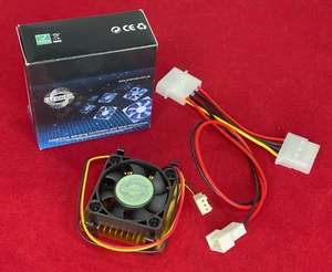 New 44mm x 44mm 486/586 CPU Heatsink and 12V Molex Fan by Evercool - Picture 1 of 8