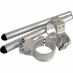 TRIUMPH 2006-16 DAYTONA 675 VORTEX RACING 50mm CLIP-ON HANDLE BARS - SILVER - Picture 1 of 7