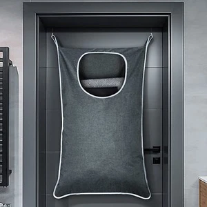 Over-Door Hanging Laundry Hamper Extra Large Space-Saving Hamper Grey - Picture 1 of 9