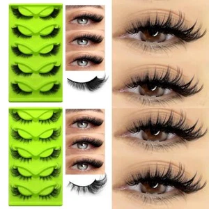 5 Pairs Cat Eye Lashes Faux Mink Eyelashes Winged End Elongated Eye New S2I7 - Foto 1 di 32
