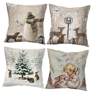 Decorative Throw Pillow Cover Christmas - 18 x 18 18 x 18-Inch Hellote Xmas - Picture 1 of 8