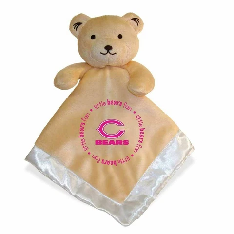 Chicago Bears Pink Baby Security Bear Blanket, NFL Officially Licensed 14X14 Cover