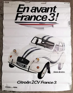 Affiche Publicitaire vintage 2 CV 80's . Citroen 2CV France 3 Série Limitée ! - Imagen 1 de 4