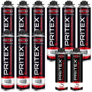 Brunnenschaum Set 9 x 750 ml inkl. 2 Pistolenreiniger Bauschaum Pistolenschaum  - Bild 1 von 6