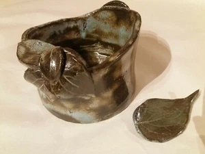 Blumenübertopf Töpferware Handarbeit Blumentopf Übertopf getöpfert 15cm NEU - Bild 1 von 7