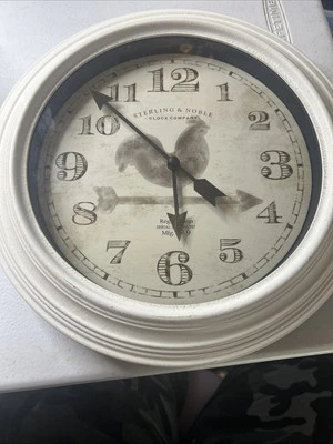Sterling & Noble Quartz Wall Clock Rooster Weather Vane Design White Distressed - Image 1 of 4