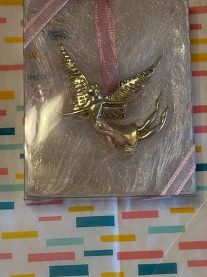 Serenidad Ángel de Concienciación del Cáncer de Mama Adorno de Navidad Cinta Rosa Coraje Foto 1 de 3