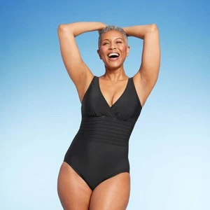 Aqua Green Women's One Piece Swimsuit Swimwear Waist Over the Shoulder - Picture 1 of 31
