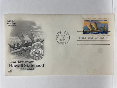 25th Anniversary of Hawaii Statehood Mail Cover FDC - Honolulu, Hawaii (1984) - Image 1 of 2