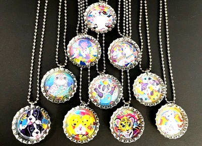 Lisa Frank / 10 necklaces/ Birthday Party  / Favors / Trendy / Gift / bottle cap - Изображение 1 из 4
