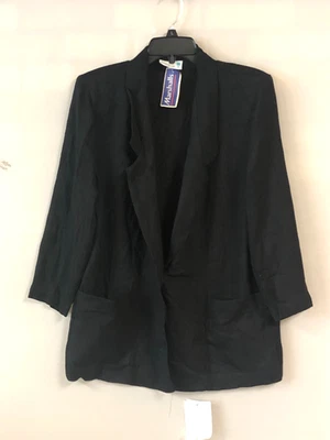 Danielle B Petite Size Large Black Collared Blazer Single Button Closure USA NOS - Image 1 of 4