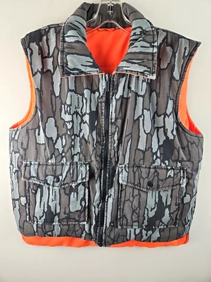 VINTAGE Winchester Vest Mens Medium Camo Orange Reversible Trebark Hunting - Image 1 of 4