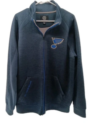 Chaqueta St. Louis Azul Para Hombre Grande Azul Marino Cremallera Completa Vellón NHL G3 Carl Banks  Foto 1 de 4