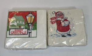 2 paquetes de servilletas de cóctel de Navidad vintage 1 sello 1 juego de papel manual - Imagen 1 de 6