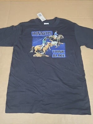 VTG Y2k 2002 WRANGLER Kids XL 14-16  T SHIRT Winners Think Alike Calf Roping - Image 1 of 4