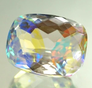 23.40 Ct Certified Natural Cushion Rainbow Color Mystic Quartz Loose Gemstone - Picture 1 of 5