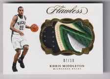 2016-17 Panini Flawless Khris Middleton 4 Color Patch Gold /10 SSP Bucks